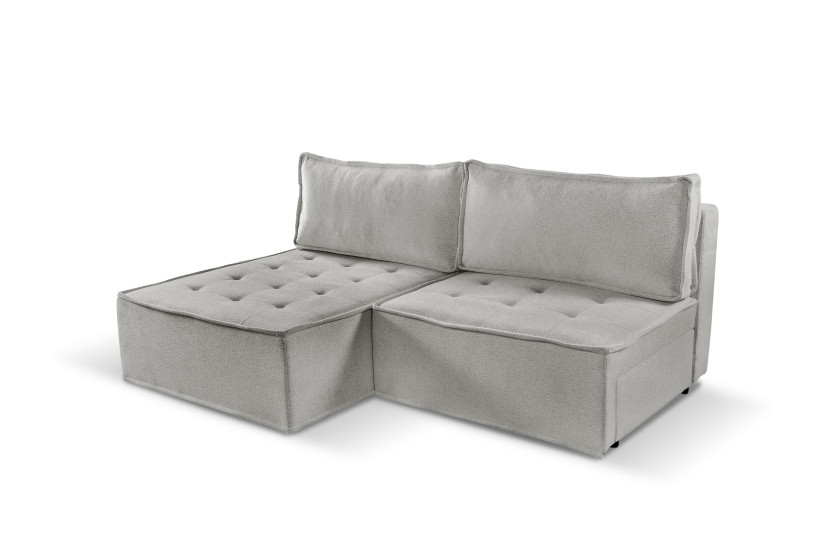 Sofa w kształcie L mini BOHOO, tkanina Raven, Ciemnobeżowy Lewostronny 748952
