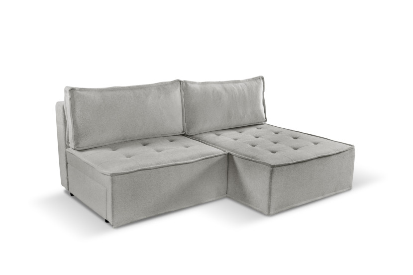 Sofa w kształcie L mini BOHOO, tkanina Raven, Ciemnobeżowy Prawostronny 715403