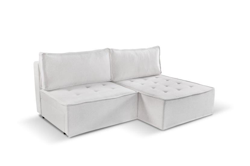Sofa w kształcie L mini BOHOO, tkanina Raven, Ecru Prawostronny 715324