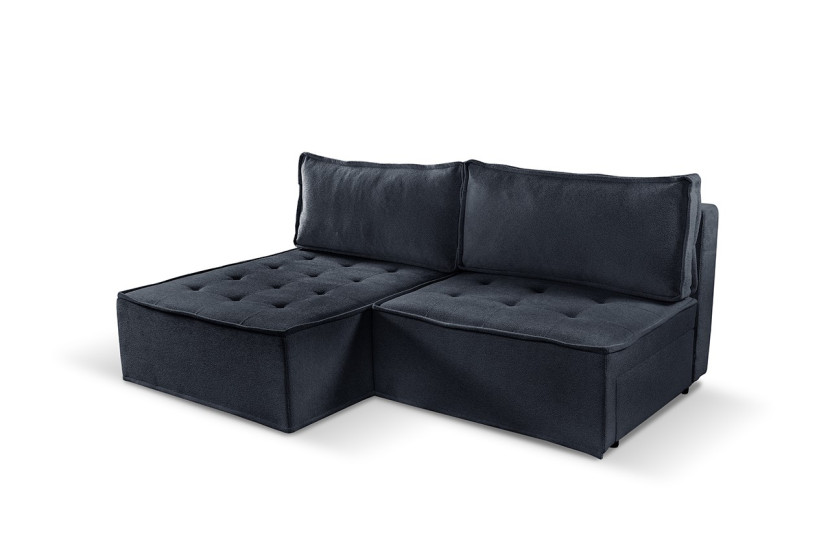 Sofa w kształcie L mini BOHOO, tkanina Raven, Grafitowy Lewostronny 748967