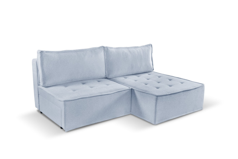 Sofa w kształcie L mini BOHOO, tkanina Raven, Jasnoszary Prawostronny 748937