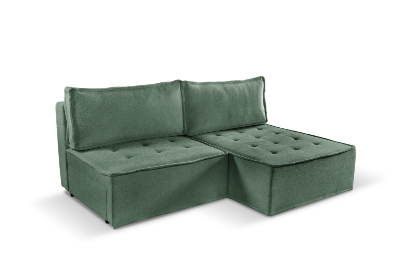 Sofa w kształcie L mini BOHOO, tkanina Raven, Jasnozielony Prawostronny 748971