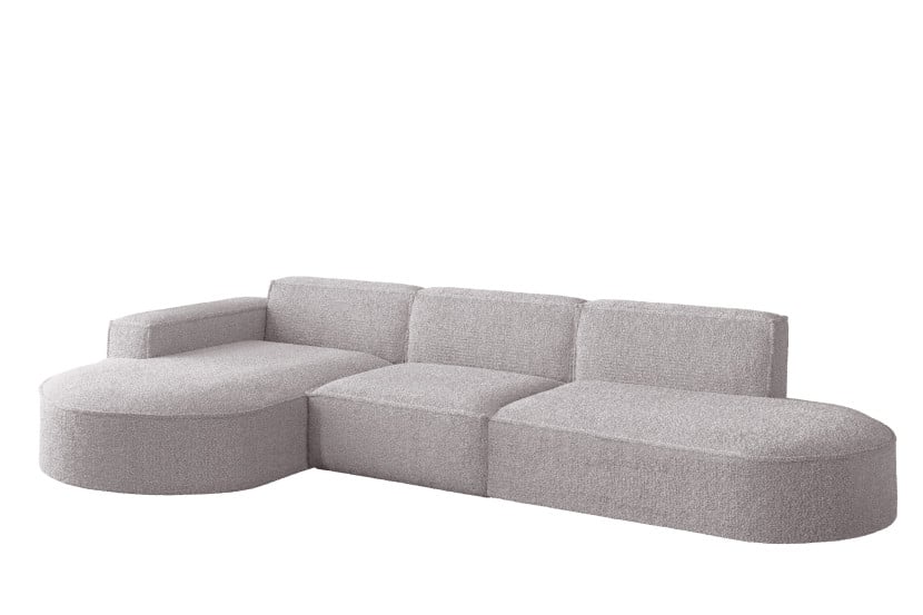 Sofa w kształcie L MODENA narożnik, tkanina Loop, Różowy Lewostronny 715334
