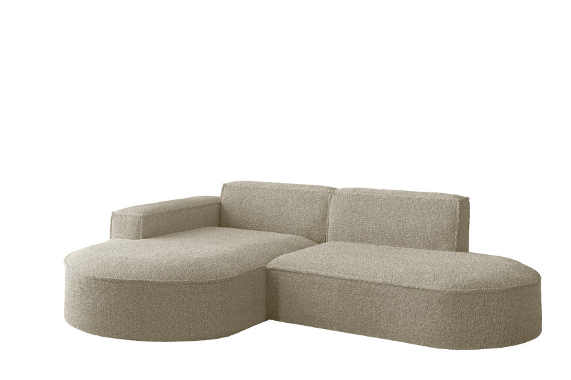 Sofa w kształcie L MODENA Studio, tkanina Loop, Beżowy Lewostronny 719015