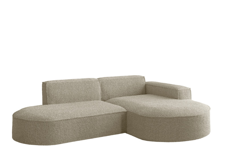 Sofa w kształcie L MODENA Studio, tkanina Loop, Beżowy Prawostronny 718978