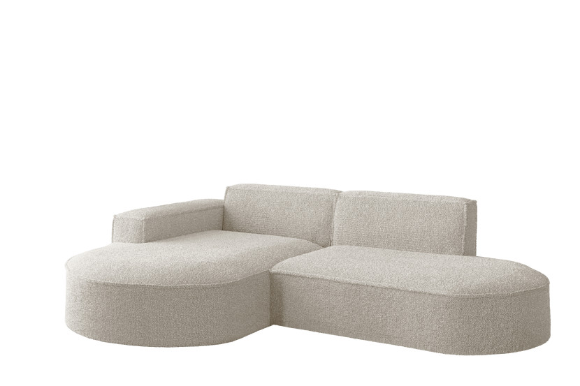 Sofa w kształcie L MODENA Studio, tkanina Loop, Ecru Lewostronny 719020