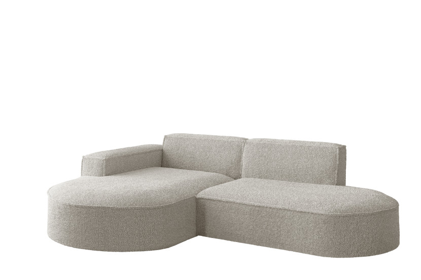 Sofa w kształcie L MODENA Studio, tkanina Loop, Perłowy Lewostronny 718997