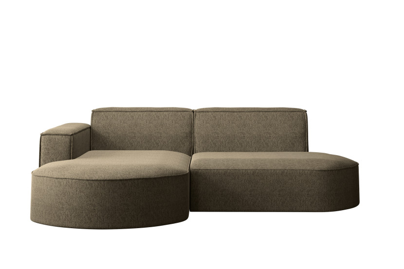 Sofa w kształcie L MODENA Studio, tkanina Verita, Ciemnobeżowy Lewostronny 662122