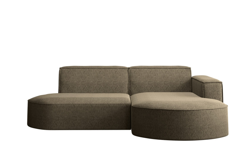 Sofa w kształcie L MODENA Studio, tkanina Verita, Ciemnobeżowy Prawostronny 662116