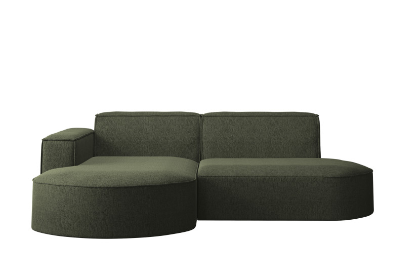 Sofa w kształcie L MODENA Studio, tkanina Verita, Ciemnozielony Lewostronny 662104
