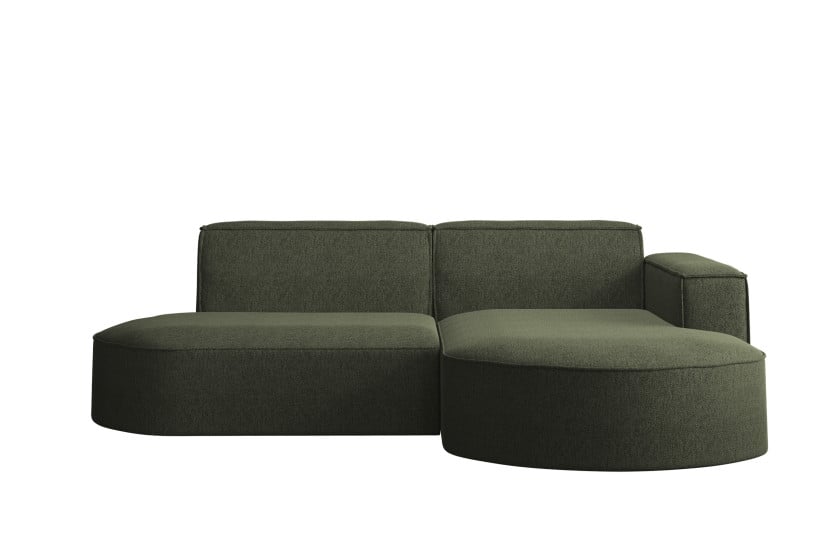 Sofa w kształcie L MODENA Studio, tkanina Verita Ciemnozielony Prawostronny 662114