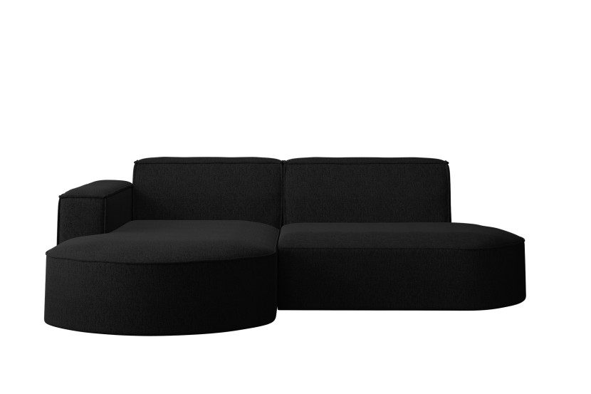Sofa w kształcie L MODENA Studio, tkanina Verita, Czarny Lewostronny 662109