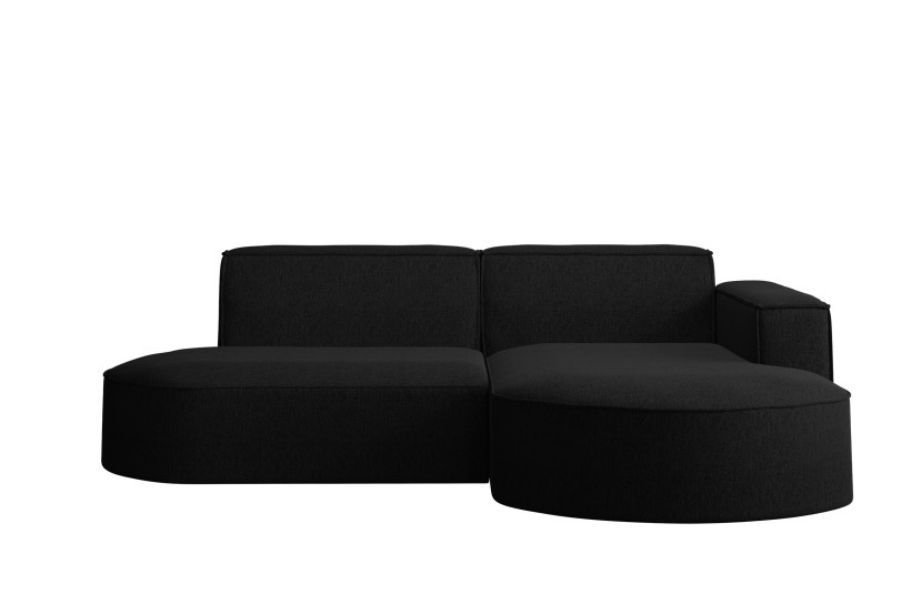 Sofa w kształcie L MODENA Studio, tkanina Verita, Czarny Prawostronny 662124
