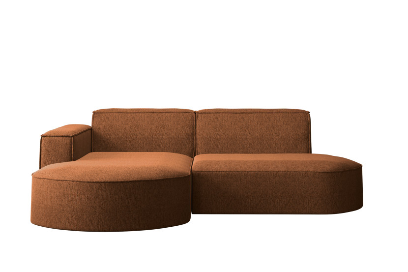 Sofa w kształcie L MODENA Studio, tkanina Verita, Miedziany Lewostronny 662125