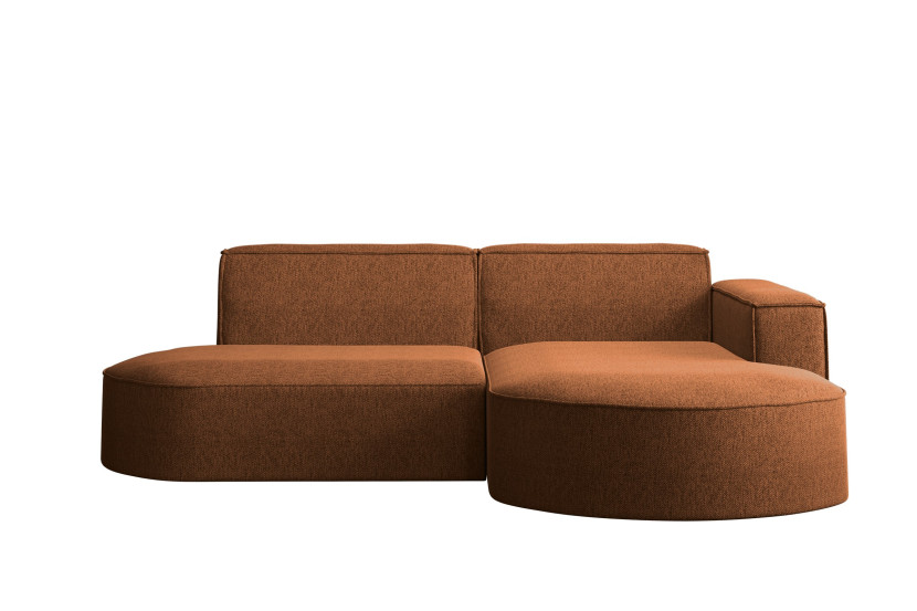 Sofa w kształcie L MODENA Studio, tkanina Verita, Miedziany Prawostronny 662120