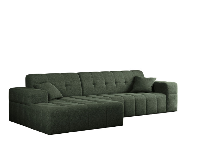 Sofa w kształcie L NIMES, tkanina Verita Ciemnozielony Lewostronny 662965