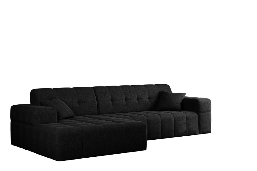 Sofa w kształcie L NIMES, tkanina Verita Czarny Lewostronny 662963