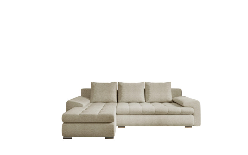 Sofa w kształcie L TOMI narożnik tkanina Abriamo Beżowy Lewostronny 525455