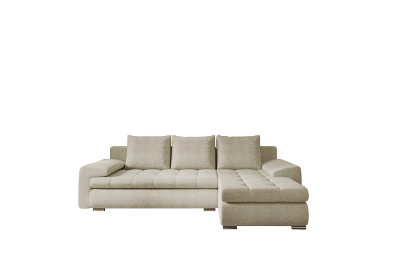 Sofa w kształcie L TOMI narożnik tkanina Abriamo Beżowy Prawostronny 525473