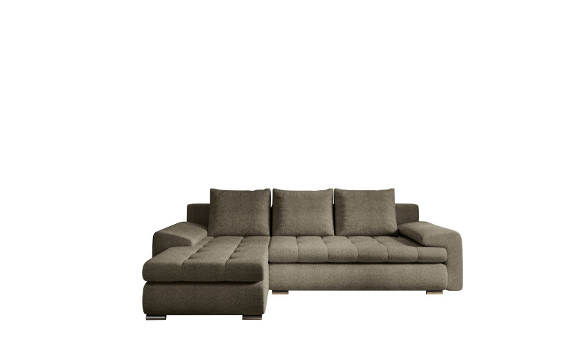 Sofa w kształcie L TOMI narożnik tkanina Abriamo Brązowy Lewostronny 525450