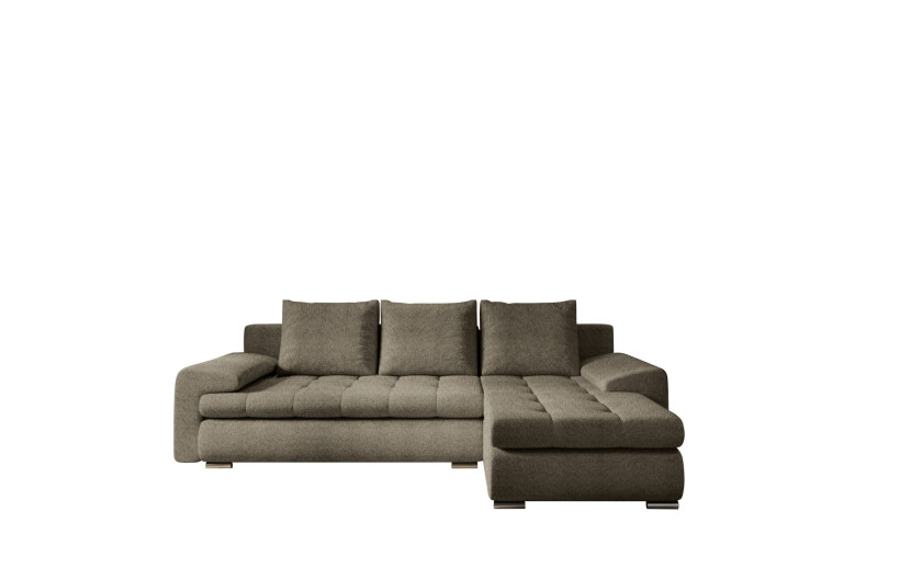 Sofa w kształcie L TOMI narożnik tkanina Abriamo Brązowy Prawostronny 525464