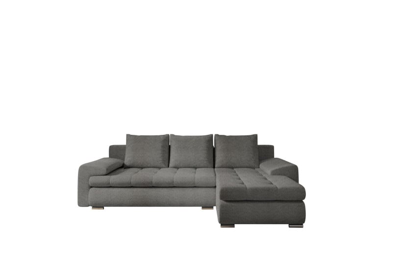Sofa w kształcie L TOMI narożnik tkanina Abriamo Ciemnoszary Prawostronny 525461