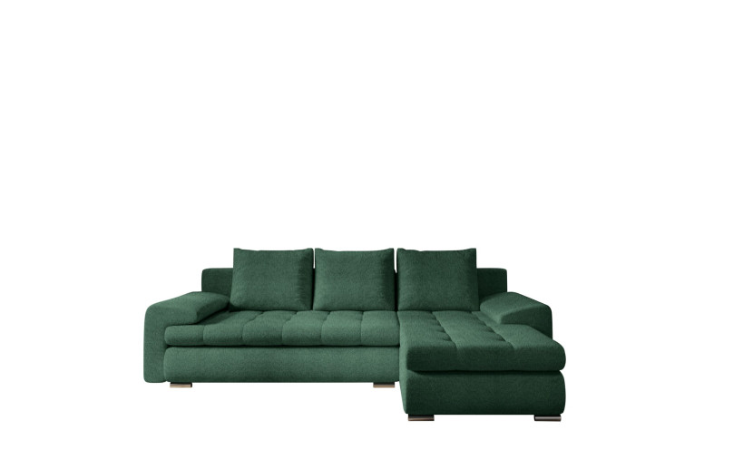 Sofa w kształcie L TOMI narożnik tkanina Abriamo Ciemnozielony Prawostronny 525467