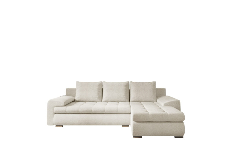 Sofa w kształcie L TOMI narożnik tkanina Abriamo Ecru Prawostronny 525458
