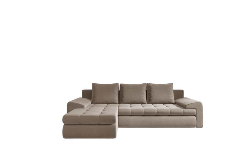 Sofa w kształcie L TOMI narożnik, tkanina Castel Beżowy Lewostronny 525468