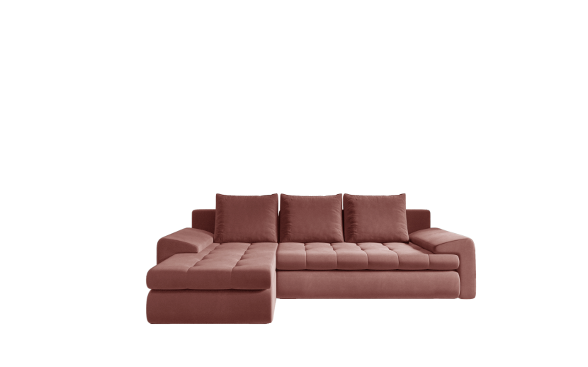 Sofa w kształcie L TOMI narożnik, tkanina Castel Koralowy Lewostronny 525481