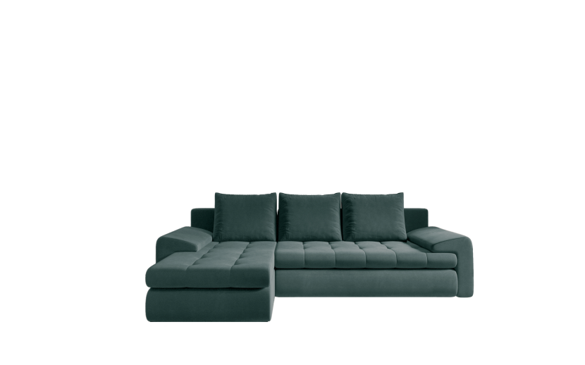 Sofa w kształcie L TOMI narożnik, tkanina Castel Lazurowy Lewostronny 525440