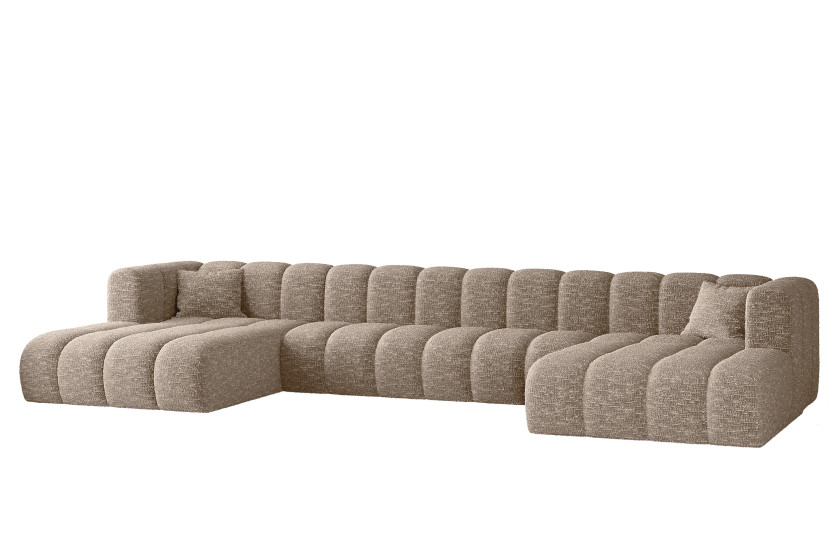 Sofa w kształcie litery U, Grand U XL modułowa z tkaniny Haga Beżowy 636864