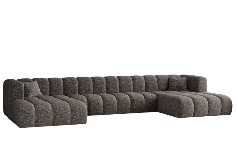 Sofa w kształcie litery U, Grand U XL modułowa z tkaniny Haga Grafitowy 636851