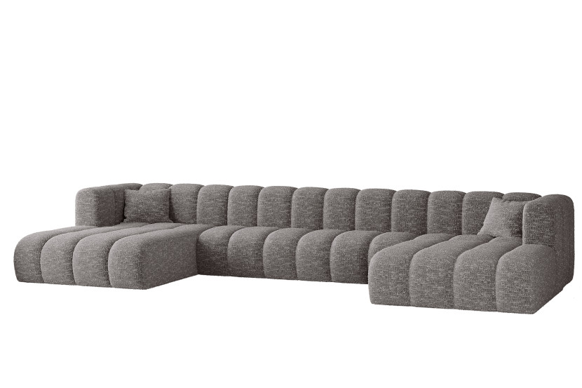 Sofa w kształcie litery U, Grand U XL modułowa z tkaniny Haga Szary 636915