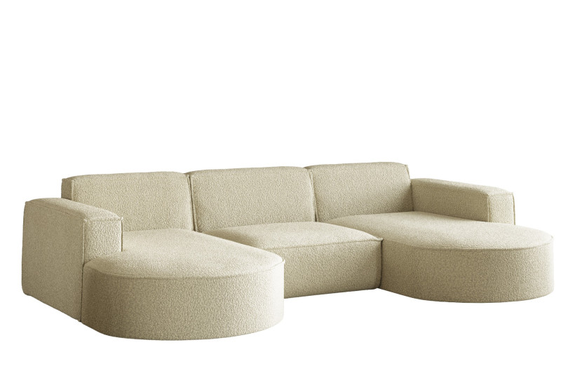 Sofa w kształcie litery U Modena Studio U tkanina Quelle Beżowy 648867