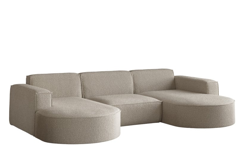 Sofa w kształcie litery U Modena Studio U tkanina Quelle Ciemnobeżowy 648997