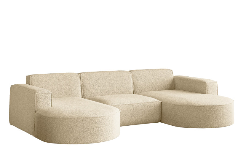 Sofa w kształcie litery U Modena Studio U tkanina Quelle Ecru 648950