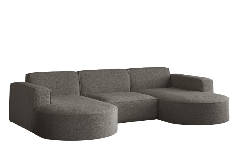 Sofa w kształcie litery U Modena Studio U tkanina Quelle Grafitowy 648942
