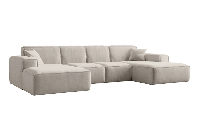 Sofa w kształcie litery U Siena, Narożnik Tkanina Salvador Ecru 593882