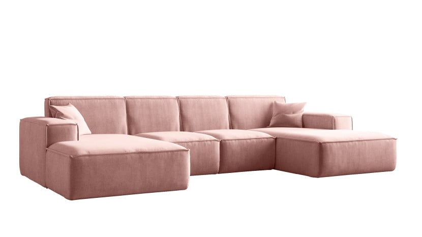 Sofa w kształcie litery U Siena, Narożnik Tkanina Salvador Różowy 593885