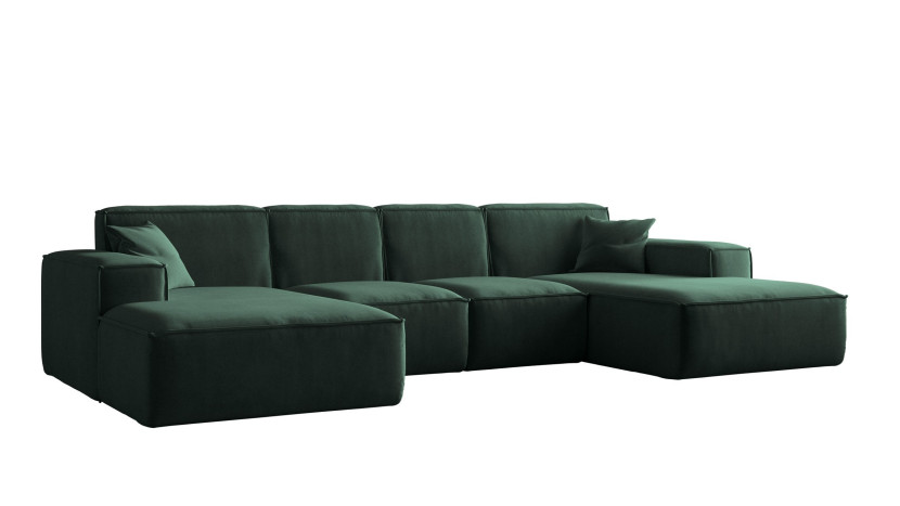 Sofa w kształcie litery U Siena, Narożnik Tkanina Salvador Zielony 593879