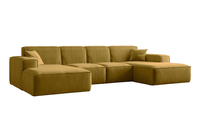Sofa w kształcie litery U Siena, Narożnik Tkanina Salvador Żółty 593881