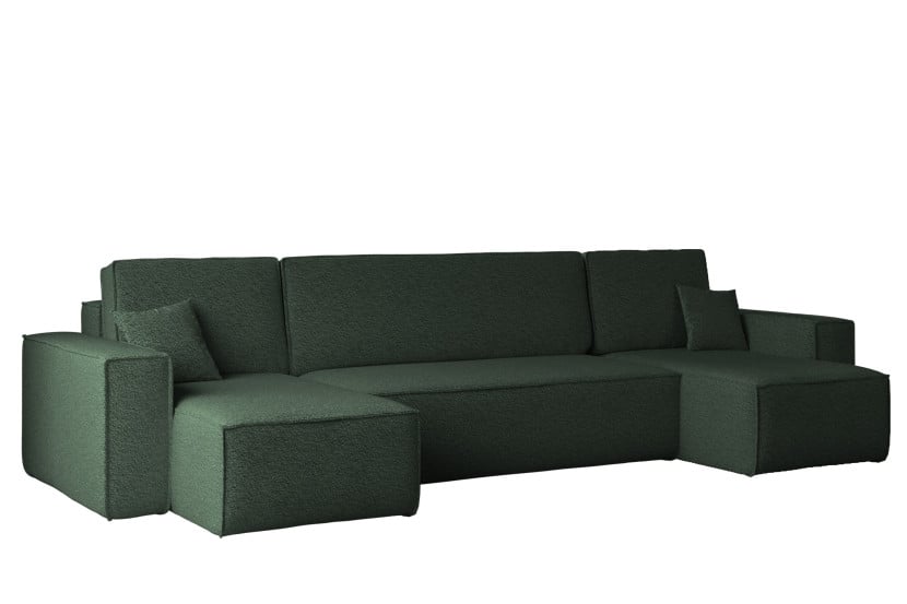 Sofa w kształcie U BEST narożnik, tkanina Abriamo, Ciemnozielony 652535