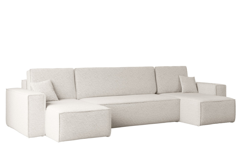 Sofa w kształcie U BEST narożnik, tkanina Abriamo, Ecru 652555