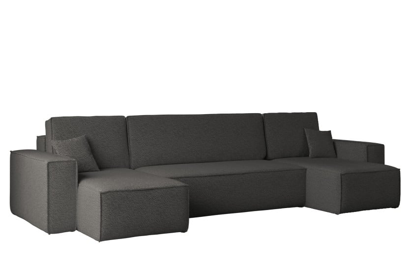 Sofa w kształcie U BEST narożnik, tkanina Abriamo, Grafitowy 652522