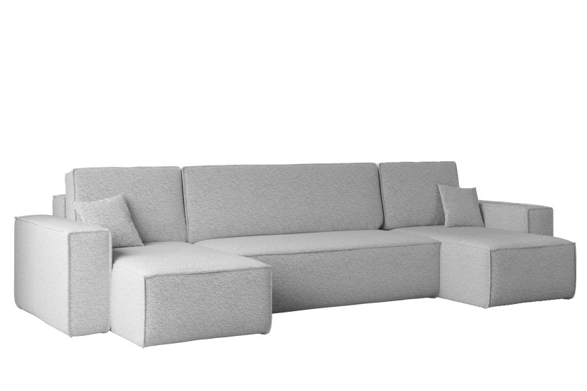 Sofa w kształcie U BEST narożnik, tkanina Abriamo, Jasnoszary 652525
