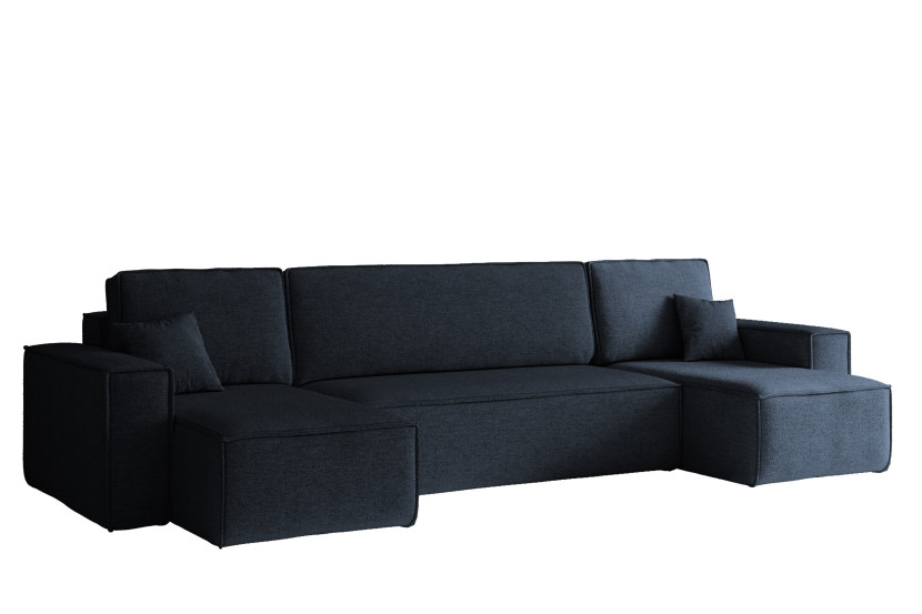 Sofa w kształcie U BEST narożnik, tkanina Neve, Ciemnoniebieski 525382