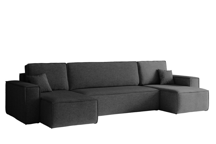 Sofa w kształcie U BEST narożnik, tkanina Neve, wiele kolorów Ciemnoszary 525358