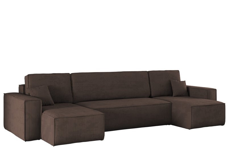 Sofa w kształcie U BEST narożnik, tkanina Poso Brązowy 525388