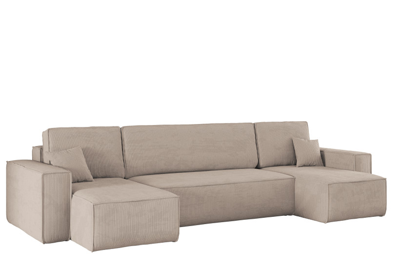 Sofa w kształcie U BEST narożnik, tkanina Poso Ciemnobeżowy 525384